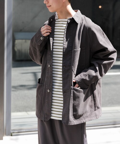 URBAN RESEARCH DOORS（アーバンリサーチドアーズ）の「FORK&SPOON　ガーメントダイツイルカバーオール（カバーオール・メンズ・CHARCOAL/IVORY・4/5）」の3枚目の写真