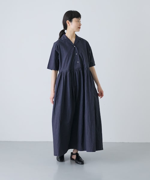 かぐれ（カグレ）の「オープンカラーシャツワンピース（ワンピース・レディース・NAVY/BLACK・Free）」の14枚目の写真