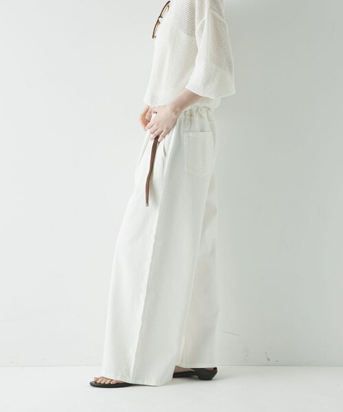 URBAN RESEARCH(アーバンリサーチ)の「『3サイズ展開』綿麻デニムイージーパンツ(デニムパンツ・レディース・WHITE/LT BLUE・38/40/36)」の10枚目の写真