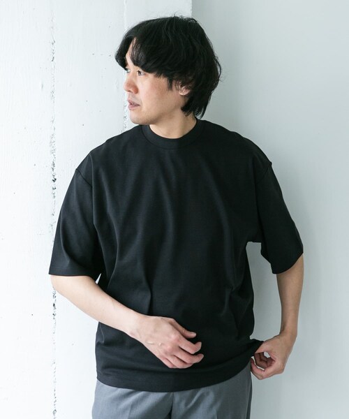 URBAN RESEARCH DOORS（アーバンリサーチドアーズ）の「『UR TECH』防汚ワイドテーパードTシャツ（Tシャツ/カットソー・メンズ・BLUE/WHITE/BLACK・M/L）」の17枚目の写真