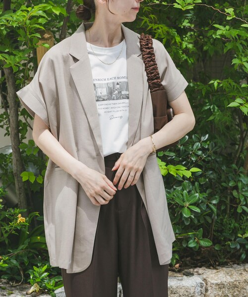 ITEMS URBANRESEARCH（アイテムズ アーバンリサーチ）の「リネンライクジレ（ベスト・レディース・BLK/BEG・FREE）」の13枚目の写真