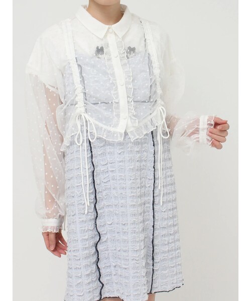 merry jenny 限定シアードロストショートブラウス ギンガムチェック merry jenny 限定シアードロストショートブラウス ギンガムチェック