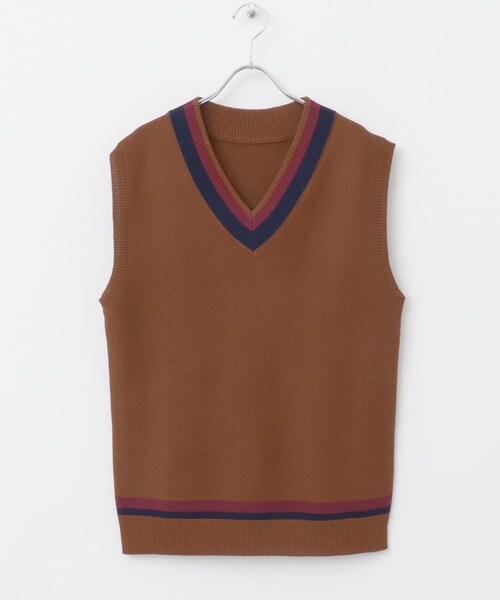 ITEMS URBANRESEARCH（アイテムズ アーバンリサーチ）の「ガーター編みチルデンニットベスト（ベスト・メンズ・BRN/NTL・M/L）」の15枚目の写真