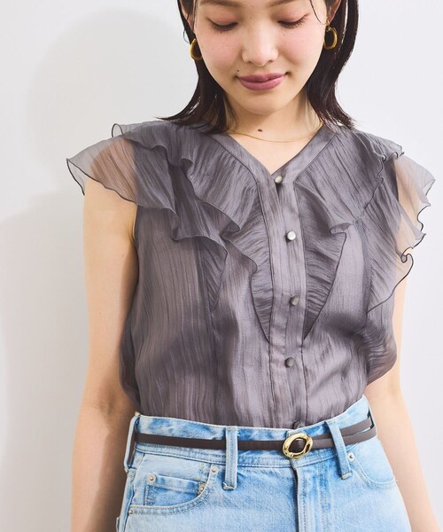 VIS（ビス）の「10ｍｍ巾変形メタルバックルピンレスベルト（ベルト・レディース・ブラック/ダークブラウン・F）」の11枚目の写真