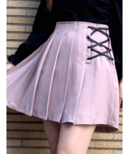 EATME（イートミー）の「アシンメトリープリーツスカート（スカート・レディース・ブラック/ピンク/ミックス・S/M）」の4枚目の写真