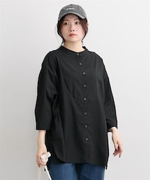 nissen | 【マタニティウェア・授乳服】７分袖サイドギャザーブラウス（産前・産後）(マタニティウェア/グッズ)