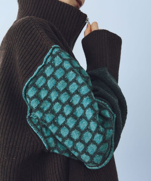 THE GOODLAND MARKET（ザグッドランドマーケット）の「cwtch　MIX PATTERND KNIT（ニット/セーター・レディース・GREY/BROWN・FREE）」の8枚目の写真