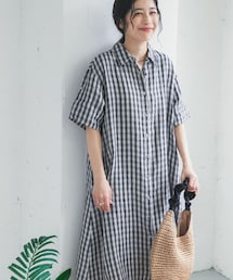 URBAN RESEARCH DOORS | リネン半袖シャツワンピース(ワンピース)