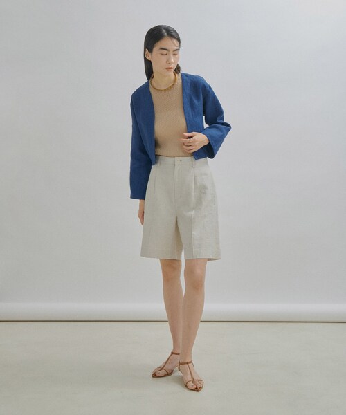 ADAM ET ROPE'（アダムエロペ）の「【公式サイト限定】【BATONER for SALON】SEE THROUGH TANK TOP（タンクトップ・レディース・ベージュ/ネイビー/サックス・F）」の18枚目の写真