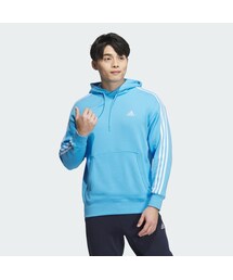 adidas | エッセンシャルズ プラス ルーズフィット スリーストライプス フレンチテリー プルオーバーパーカー(パーカー)