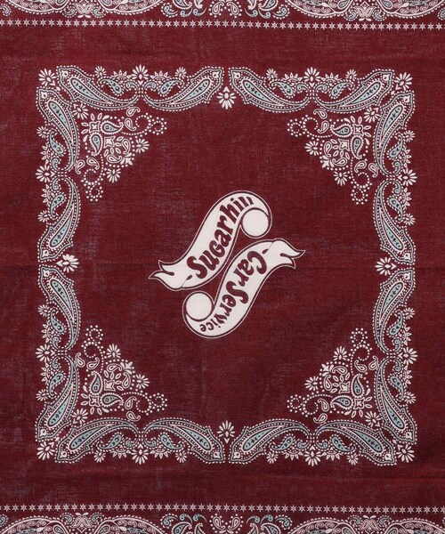 ADAM ET ROPE'(アダムエロペ)の「【SUGARHILL/シュガーヒル】"CAR SERVICE" BANDANA(バンダナ/スカーフ・メンズ・ブラック/ブルー系/ワイン・F)」の8枚目の写真