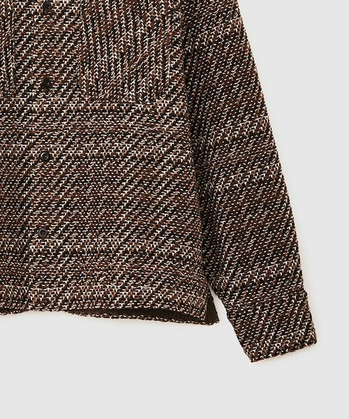 ROPE'（ロペ）の「【COOHEM】VELVET CHECK TWEED JACKET (コーヘン/ツイードジャケット)（ブルゾン・レディース・ダークブラウン/オレンジ系・F）」の9枚目の写真