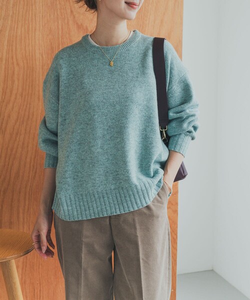 URBAN RESEARCH DOORS(アーバンリサーチドアーズ)の「ハミルトンウールクルーワイドプルオーバー(ニット/セーター・レディース・MINT/ORANGE/杢CCL・M)」の15枚目の写真
