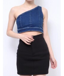 EVRIS | デニムワンショルダートップス(キャミソール)