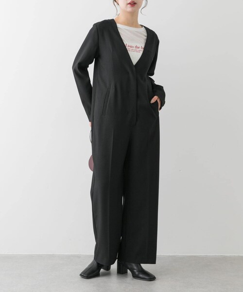 SENSE OF PLACE by URBAN RESEARCH(センスオブプレイスバイアーバンリサーチ)の「テーラードジャンプスーツ(サロペット/オーバーオール・レディース・BLACK/BEIGE・S/M)」の8枚目の写真