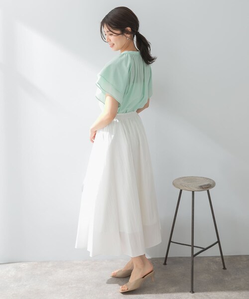 URBAN RESEARCH ROSSO（アーバンリサーチロッソ）の「リンネル8月号掲載『UR TECH』F by ROSSO　フレアスリーブブラウス（シャツ/ブラウス・レディース・NAVY/GRAY/MINT/BLUE ST/BROWN ST・FREE）」の19枚目の写真