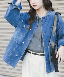 ITEMS URBANRESEARCH | デニムオーバーノーカラージャケット(デニムジャケット)