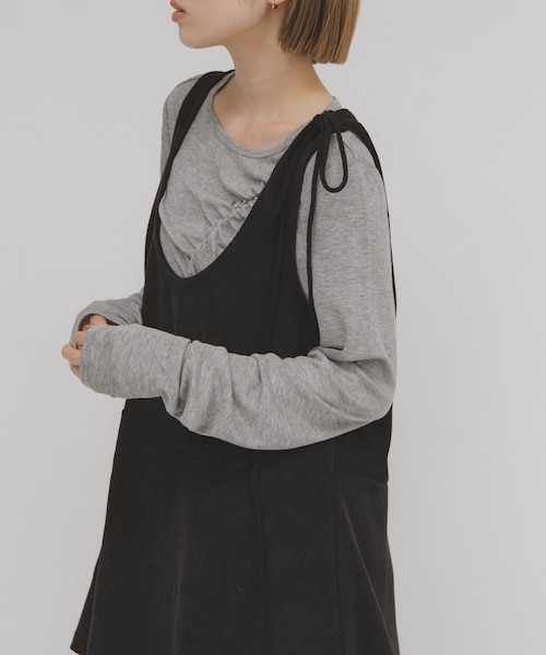 KBF（ケイビーエフ）の「2WAYローフレアミニワンピース（ワンピース・レディース・BROWN/BLACK・one）」の7枚目の写真