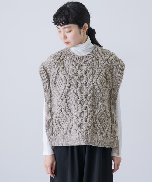 かぐれ（カグレ）の「ペルーアランニットベスト（ニット/セーター・レディース・IVORY/GRAY・FREE）」の19枚目の写真