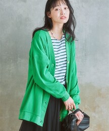 nissen | ワッフル素材ロング丈カットソーカーディガン（UVカット）＜大きいサイズ有＞(カーディガン/ボレロ)
