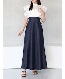 MERCURYDUO | シアーチェックラッフルドッキングワンピース(ワンピース)