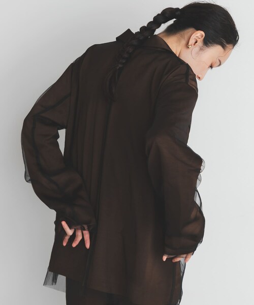 KBF（ケイビーエフ）の「サテンチュールジャケット（テーラードジャケット・レディース・BEIGE/BROWN・One）」の7枚目の写真