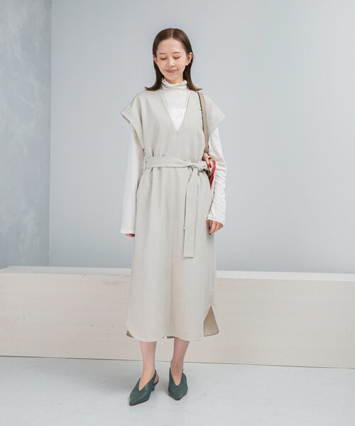 URBAN RESEARCH ROSSO（アーバンリサーチロッソ）の「ウエストマークジャンパースカート（ワンピース・レディース・OFF/GRAY/NAVY・Free）」の7枚目の写真