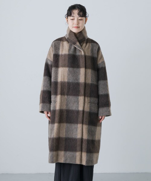 かぐれ（カグレ）の「Honnete　Shawl Collar Coat（テーラードジャケット・レディース・BrownCheck・one）」の9枚目の写真