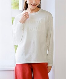 nissen | 大きいサイズ フロントロゴエンボス加工Tシャツ(Tシャツ/カットソー)