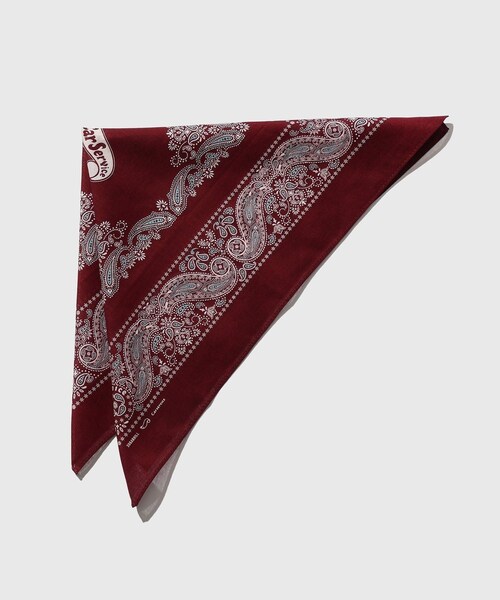 ADAM ET ROPE'(アダムエロペ)の「【SUGARHILL/シュガーヒル】"CAR SERVICE" BANDANA(バンダナ/スカーフ・メンズ・ブラック/ブルー系/ワイン・F)」の5枚目の写真