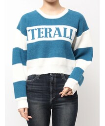 GYDA | LITERALLYボーダーショートニットトップス(ニット/セーター)