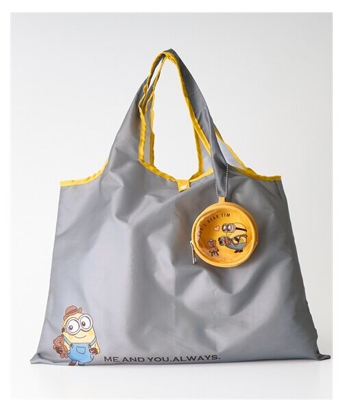 nissen（ニッセン）の「minions（ミニオンズ）シンプルトートバッグ＆まるいポーチチャーム（トートバッグ・メンズ・イエロー×グレー・Y）」の2枚目の写真