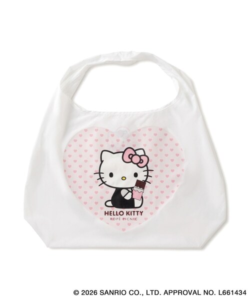 ROPE' PICNIC(ロペピクニック)の「【ROPE' PICNIC×ハローキティ】折りたたみエコバッグ(エコバッグ/サブバッグ・レディース・ホワイト/ローズピンク・F)」の3枚目の写真