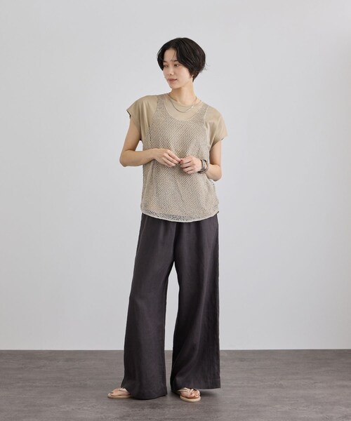 ADAM ET ROPE'（アダムエロペ）の「ラメメッシュタンクトップ（タンクトップ・レディース・ブラウン/ベージュ・F）」の10枚目の写真