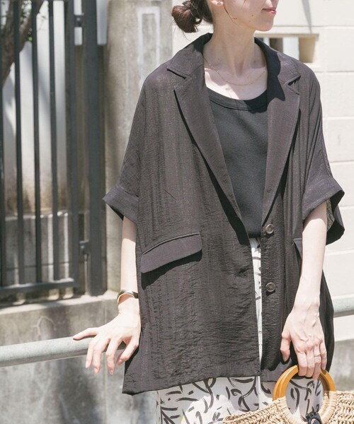 ITEMS URBANRESEARCH（アイテムズ アーバンリサーチ）の「シアードルマンジャケット（テーラードジャケット・レディース・WHT/BLK/BRN/CHK・FREE/Free）」の16枚目の写真