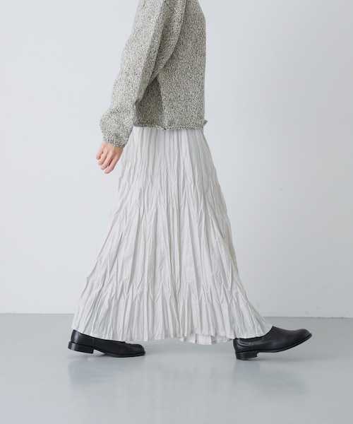 かぐれ（カグレ）の「コットンクリンクルスカート（スカート・レディース・OFF/GRAY/BLACK・Free）」の4枚目の写真