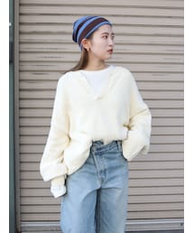 Ungrid | スリットネックスラブルーズニット(ニット/セーター)