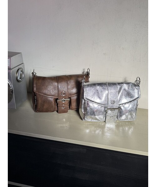 jouetie（ジュエティ）の「ポケットベルトBAG【別注】（ハンドバッグ・レディース・オフホワイト/ブラウン/シルバー・F）」の21枚目の写真