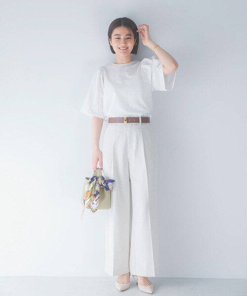 URBAN RESEARCH ROSSO（アーバンリサーチロッソ）の「吸水速乾フレアスリーブカットソー（Tシャツ/カットソー・レディース・OFF WHITE/BLACK/BROWN・Free）」の7枚目の写真