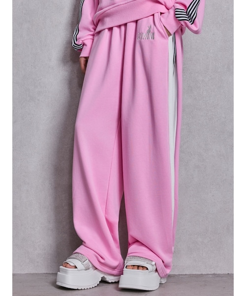 GYDA（ジェイダ）の「GYMINI BUNNYラインスウェットパンツ（スウェットパンツ・レディース・オフホワイト/ブラック/ピンク/ベージュ・F）」の4枚目の写真