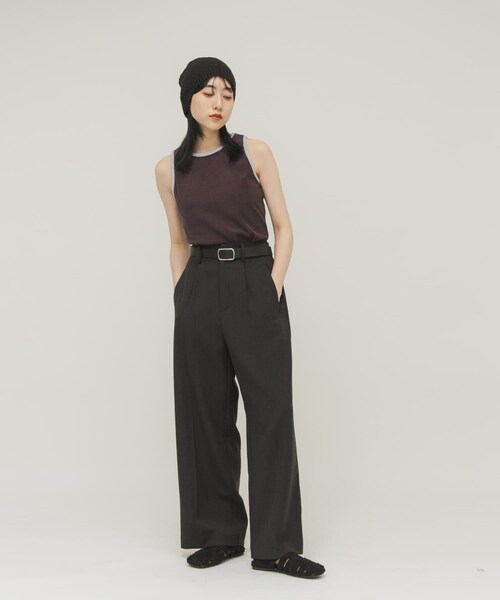 KBF（ケイビーエフ）の「バイカラーパイルタンク（タンクトップ・レディース・BEIGE/BROWN/CHARCOAL・One）」の21枚目の写真
