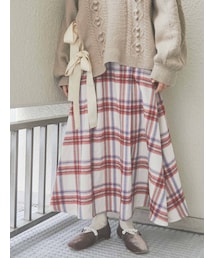 merry jenny | チェックタックマキシスカート(スカート)