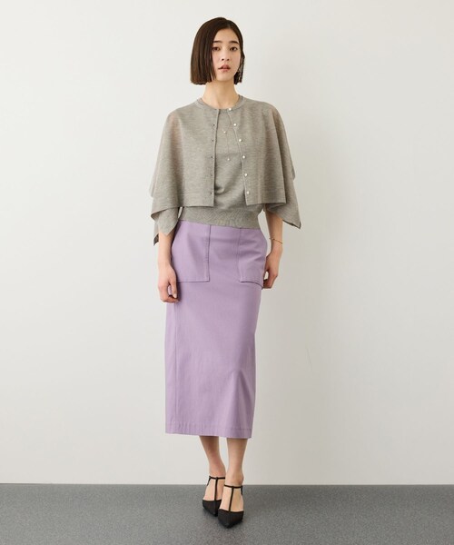 ROPE'(ロペ)の「LEVITA レイヤードニットプルーオーバー(ケープ×タンクトップ)/接触冷感・イージーケア(Tシャツ/カットソー・レディース・ブラック/ベージュ・F)」の19枚目の写真