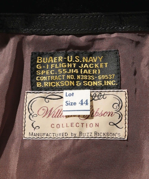 ADAM ET ROPE'(アダムエロペ)の「【BUZZ RICSONS WILLIAM GIBSON COLLECTION】BLACK G-1(ライダースジャケット・メンズ・ブラック・40/42/44)」の14枚目の写真
