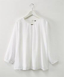 nissen | シアーストライプダブルタックプレート付ブラウス(シャツ/ブラウス)