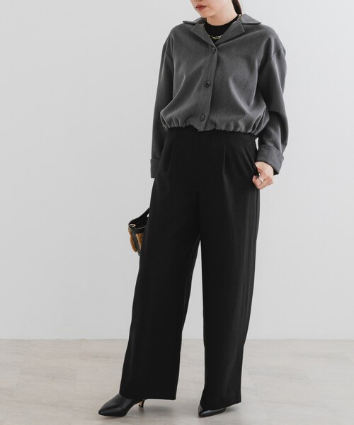 URBAN RESEARCH ROSSO（アーバンリサーチロッソ）の「『UR TECH SMOOTHLUXE』F by ROSSO　タックワイドパンツ（その他パンツ・レディース・BEIGE/C/GRAY/BLACK・34/36/38）」の10枚目の写真