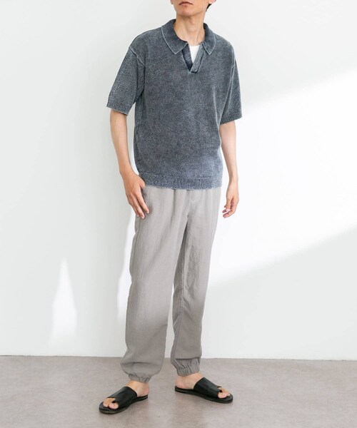 URBAN RESEARCH Sonny Label（アーバンリサーチサニーレーベル）の「インディゴパイルスキッパーポロシャツ（ポロシャツ・メンズ・ライトインディゴ/インディゴ・M/L）」の4枚目の写真