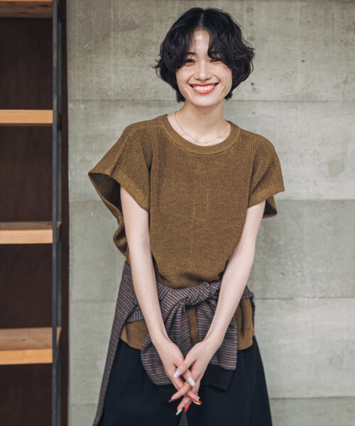 URBAN RESEARCH DOORS（アーバンリサーチドアーズ）の「『UR TECH』Aircare2WAYニットベスト（ベスト・レディース・MIXGRAY/BROWN/BLUE・Free）」の17枚目の写真