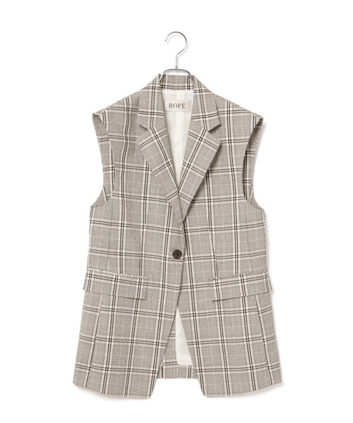 ROPE'(ロペ)の「ウールモヘヤ OVER GILET /セットアップ対応(ベスト・レディース・ブラック系/グレー・F)」の6枚目の写真