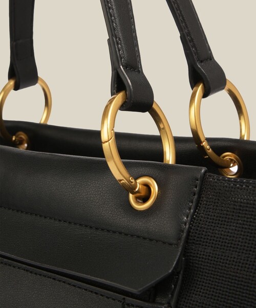 ROPE'(ロペ)の「【A4対応】チュールメッシュダブルハンドルトートバッグ(トートバッグ・レディース・ブラック/オリーブ・F)」の11枚目の写真